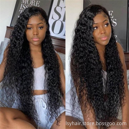 Provide Samples Raw Indian Virgin Kinky Curly Human Hair Hd Full Lace Frontal Wig Natural Human Hair Transparent Lace Front Wig
